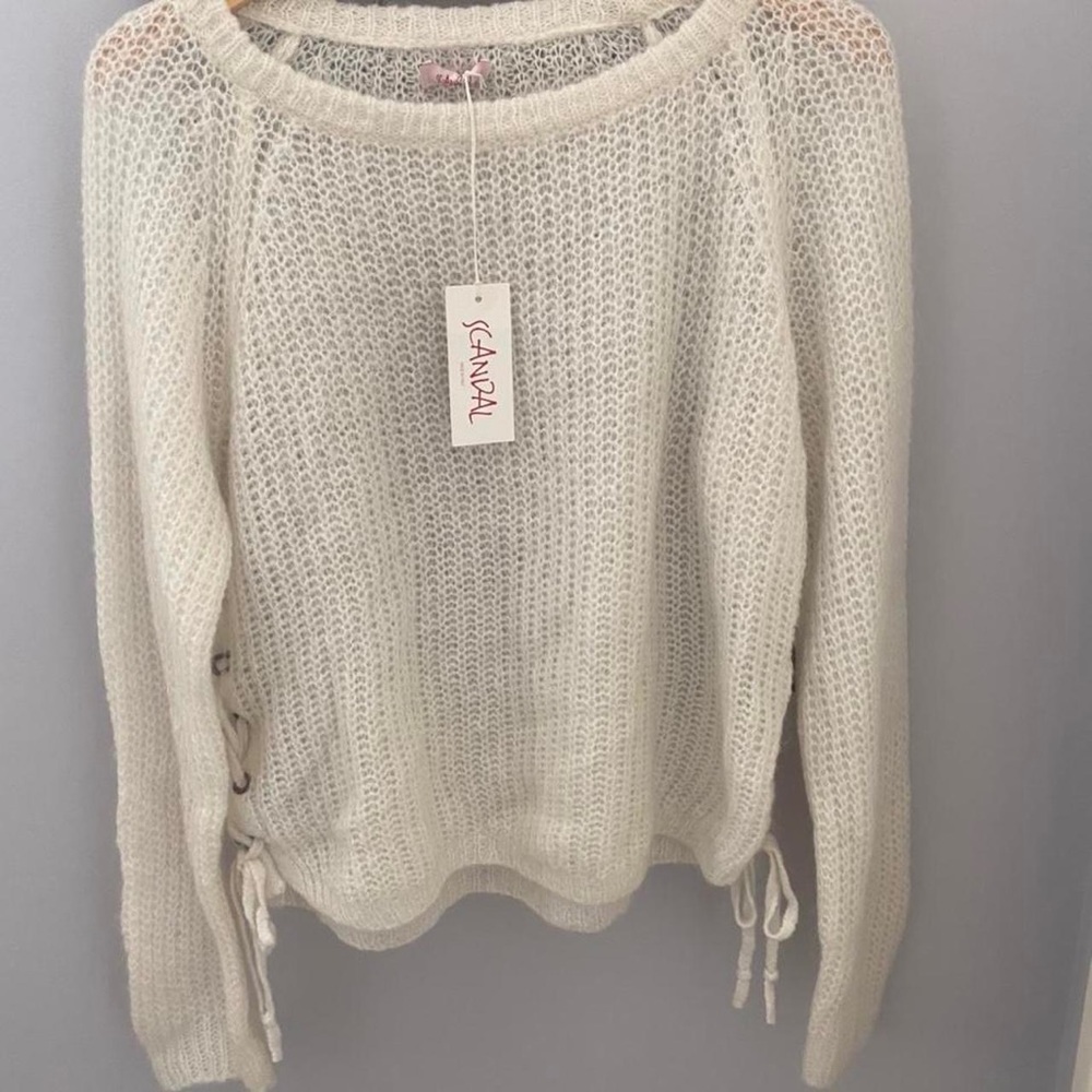simple white sweater